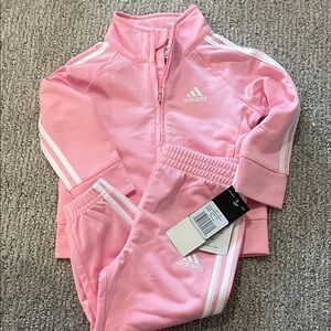 Adidas toddler two piece  Pink and White Tracksuit